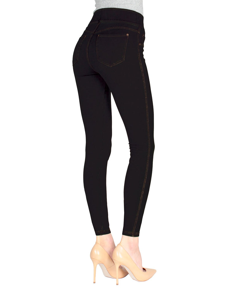 New Ladies Womens Stretchy Denim Look Skinny Jeggings Leggings Slim Fit  Pants | eBay